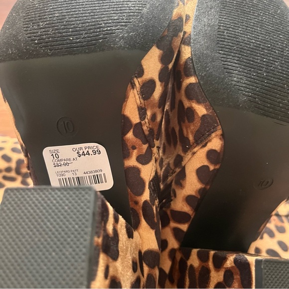 New Leopard Print Thigh High Boots Size 10 - Picture 8 of 9